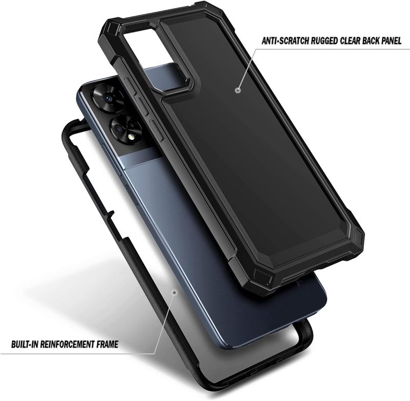 WDHD Compatible with TCL 50 XE 5G & TCL 50 XE NXTPAPER 5G Phone Case Black | Full-Body Protective Shockproof Rugged Bumper Cover with Screen Protector, Raised Corners Drop Protection - Image 3